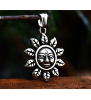 Paslanmaz Çelik İnka Maya Totem Güneş Kolye / Maya Kolye