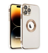 Microsonic Apple iPhone 14 Pro Max Kılıf Flash Stamp Beyaz