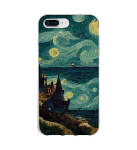 Iphone 7 PLUS - 8 PLUS Uyumlu Van Gogh Tasarımlı Şeffaf Telefon Kılıfı