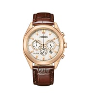 Citizen CA4593-15A Eco Drive Deri Kordonlu Kahverengi Erkek Kol Saati