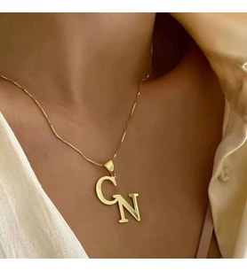 Gökdeniz 925 İkili Harf Model 925 Ayar Gümüş Kişiye Özel Hediyelik Kolye