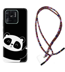 Xiaomi Redmi Note 7 8 9 Pro 10 2022 10 Pro 10S Kılıf Boyun Asklı Rasta Silikon Bay Bay Panda 1784