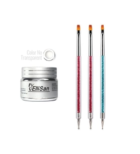 Fontenay Ellisan Protez Tırnak Jeli Builder Gel 56 Gram + Tırnak SüslemeDesen Fırçası Seti No:2194