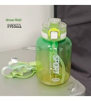 1100ml Büyük Kapasiteli Taşınabilir Spor Matarası Meşrubat Termos Pipetli Kamp Koşu Matarası (Yeşil)