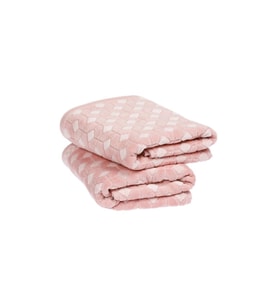 2 Li Özdilek Decora Kadife El Yüz Havlusu 50 x 90 (Pembe)