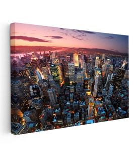 Kanvas Tablo New York Manhattan Şehir Manzarası Şehir Mimari Tablo Ev Ofis Duvar Dekoru