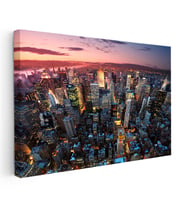 Kanvas Tablo New York Manhattan Şehir Manzarası Şehir Mimari Tablo Ev Ofis Duvar Dekoru
