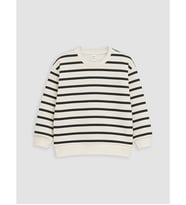 LCW Kids Bej Çizgili Erkek Çocuk Kalın Sweatshirt