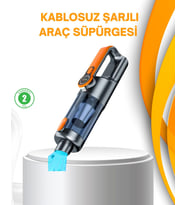 Kompakt Şarjlı El Süpürgesi Kuru ve Sıvı Temizlik 5 Aparatlı