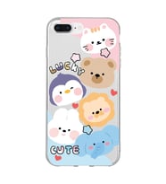 Iphone 7 Plus ve 8 Plus Uyumlu Cute Animals Tasarımlı Şeffaf Telefon Kılıfı