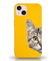 Apple iPhone 13 Mini Uyumlu Lansman Kılıf Catface Tasarımlı Altı Kapalı İçi Kadife Kaplı  Kapak (Şeffaf)