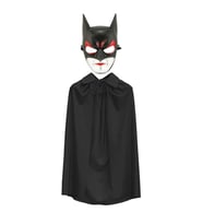 Batman Maskesi Cat Woman Ve Batman Pelerini 90 Cm Siyah Renk Set