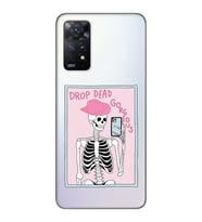 Redmi Note 11 Pro Uyumlu İskelet Selfie Tasarımlı Şeffaf Telefon Kılıfı