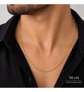 14 Ayar Erkek Figaro Altın Zincir 50 cm