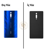 Xiaomi Mi 9T Buz Mavisi Arka Pil Kapağı Batarya Kapağı Lazer Kesim Back Cover