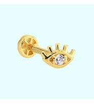 Altın Evil Eye Tragus Piercing 14 Ayar