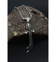 Aslan Figürlü ve Hz. Ali Zülfikar Kılıcı Gümüş Kolye Kral Zincir 2Mm 901843