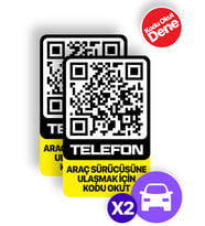 MEO 2'li Paket - Numarasız Numaratör - İçten Yapıştırma - Araç İçi Park Telefon Numarası (Dikey Etiket)