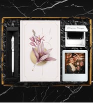 Özel Tasarım Defter & Kişiye Özel Beyaz Ayna & Beyaz Touch Pen Kalem & Kişiye Özel Fotoğraf Çerçevesi Hediye Seti