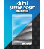 Kilitli Torba Şeffaf Kilitli Poşet Naylon Torba Poşet 9x11 Cm 50'li-T978 (Renksiz)