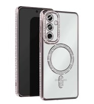 Galaxy S25 Kılıf Joke Simli Magneticsafe Kılıf - Gümüş