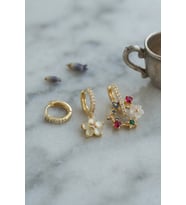 3 lü Set Gold Renk Çiçek Model Küpe TJ-BKP11964
