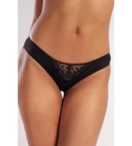 Giyim Golshan Garland Mini Slip, Kadın Güpürlü Siyah Külot