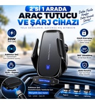 ScHitec 20W Sensörlü Araç İçi Kablosuz Hızlı Şarj Aleti ve Telefon Tutucu