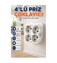 4 Çıkışlı Kablosuz Priz Çoğaltıcı – Kompakt Duvar Tipi Adaptör
