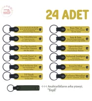 Sarı & Yeşil, Oto Galeri Müşterilerine Promosyon Ürünü, 24’lü Set, İsim Yazılabilir Deri Anahtarlık