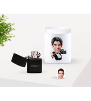 BK Gift Kişiye Özel Babalar Günü Hediyesi Godfather Baba Karikatürlü Seramik Kül Tablası ve Benzinli Çakmak Seti-2 (Model 1)
