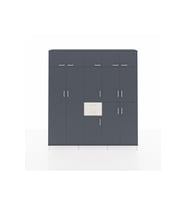 Arges Dolap 10 Raflı 2 Çekmeceli 3 Askılı 220x30x243 Antrasit-Antrasit/Aytaşı