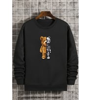 Unisex Boys Bear Bisiklet Yaka Sweatshirt (Siyah)