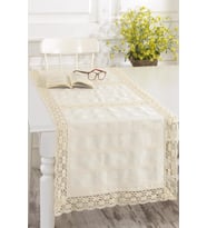 Naturel Buldan Keteni Ara Dantelli 50x130 cm Runner (Natural)