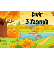 son bahar temalı doğum günü afişi 35X50 cm