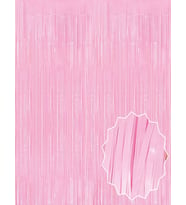 Soft Pembe Püsküllü Kapı Perdesi - Parti, Baby Shower, Cinsiyet Partisi 1x2 M