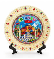 İstanbul Temalı Porselen Dekoratif Tabak 15 Cm