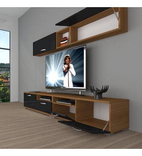 Decoraktiv Eko 5200 Slm Tv Ünitesi Tv Sehpası (Siyah - Ceviz)