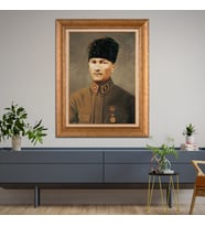 Altın Varaklı Paspartulu Çerçeveli Tablo hb457