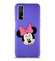 Realme 7 Soft Premier Kapak Minnie Mouse-C Tasarımlı Silikon Kılıf - Mor (Şeffaf)