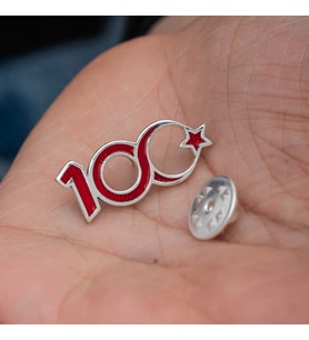 Gümüş Ay Yıldız 100.Yıl Rozet SL6677