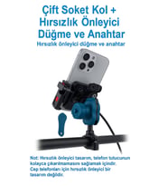 Titreşim Engelli ve Hırsızlık Önleyici Motosiklet Telefon Tutacağı – 4”-6.9” Uyumlu