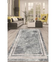 Dijital Kaymaz Taban Yıkanabilir Modern Renkli Salon Halısı Mutfak Halısı Yolluk ND-HT-168 (Gri)