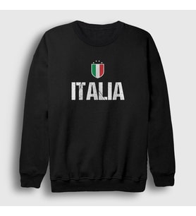 Presmono Unisex Siyah Amblem Italia Italya Sweatshirt 457371tt