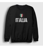 Presmono Unisex Siyah Amblem Italia Italya Sweatshirt 457371tt