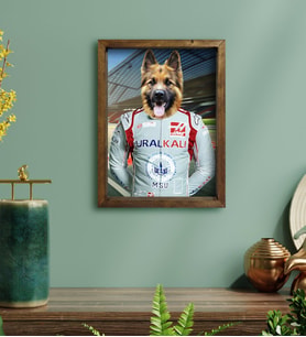 Evcil Dostlara Özel Pilot Tasarımlı Portre Doğal Masif Ahşap Çerçeveli Tablo 30x40cm-3