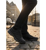 Khayt Herbert Su ve Soğuk Dayanıklı Rahat Kaymaz Taban Erkek Kadın Kışlık Sneaker Ayakkabı (Siyah)