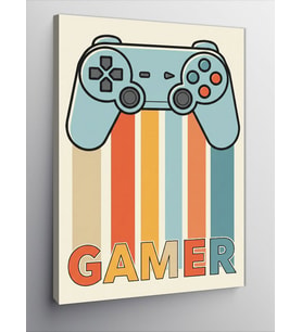 Kanvas Tablo Vintage Gamer Kontrolcüsü