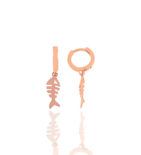 Söğütlü Silver Gümüş  balık kılçığı küpe (Rose)