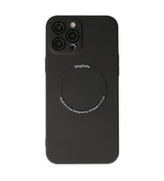 Apple İphone 12 Pro Kılıf Jack Magneticsafe Lens Silikon - Siyah